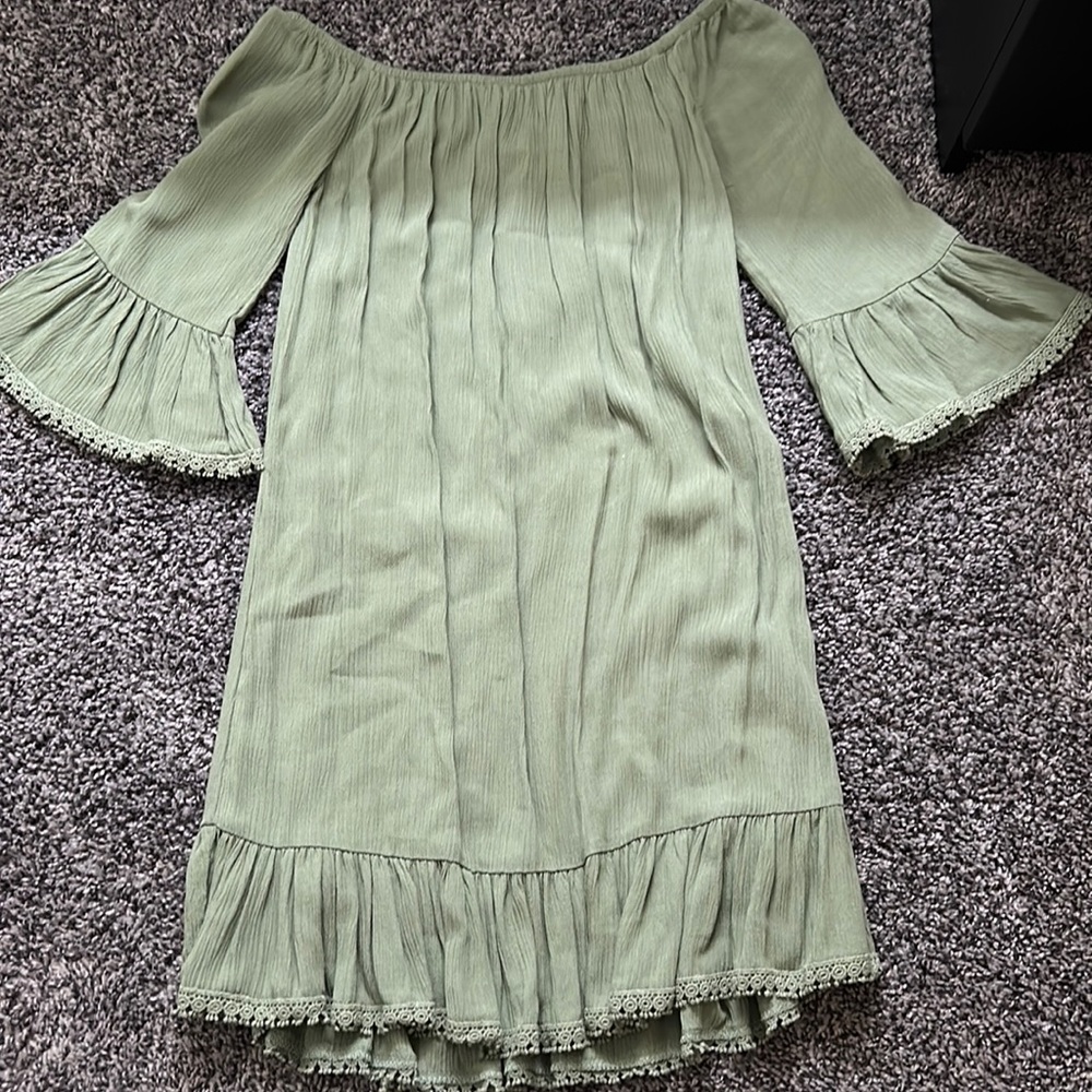 Green mini dress